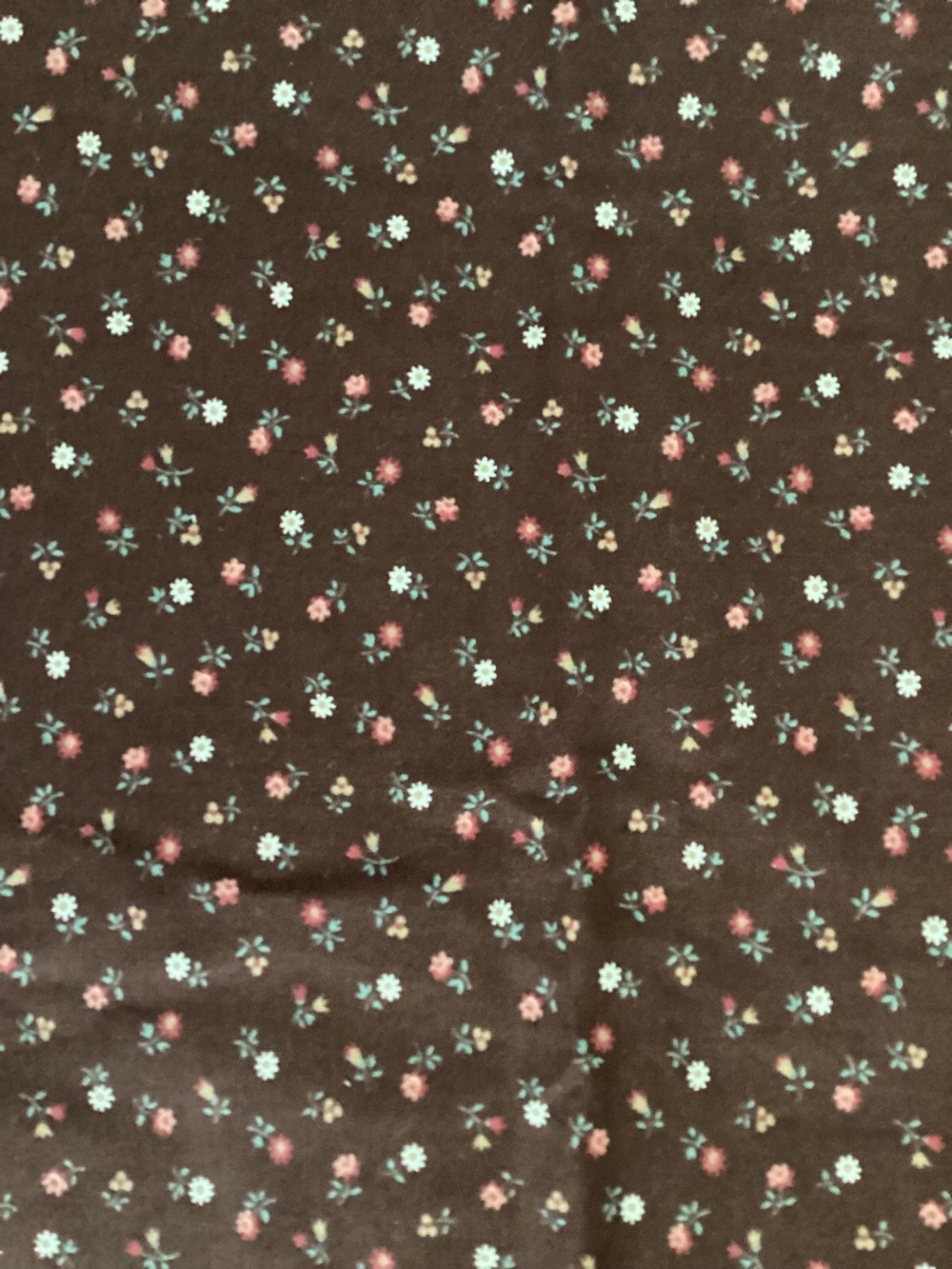 Vtg Cranston Ditsy Calico Brown White Yellow Pink FloralCottage Core2.5 yd